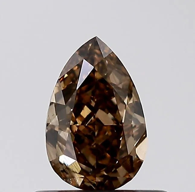0.50ct Pear Natural Diamond (Colour Brown, Clarity VS2, Cut GD, IGI Certified)