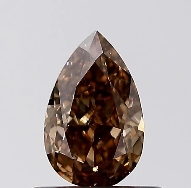 0.50ct Pear Natural Diamond (Colour Brown, Clarity VS2, Cut GD, IGI Certified)