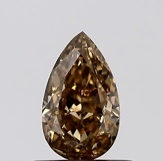 0.53ct Pear Natural Diamond (Colour Brown, Clarity VS2, Cut VG, IGI Certified)