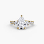 Three-Stone Ring with Pavé Band 5