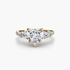 Five Stone Ring with Pavé Band