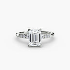 Solitaire with Shoulder Accents